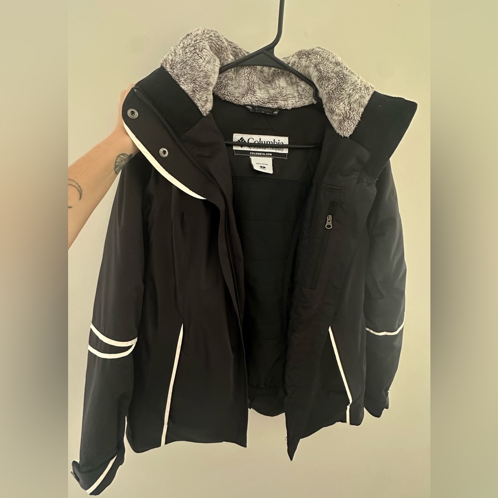 Columbia Black Jacket with White Trim